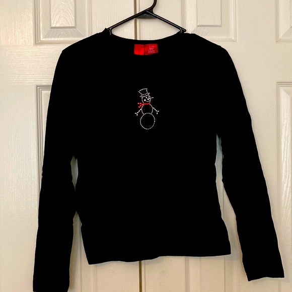 Black snowman long sleeve shirt - Picture 1 of 4